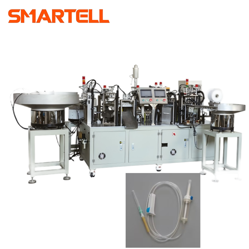 Ensemble de perfusion automatique, machine d'assemblage de chambre compte-gouttes en six parties