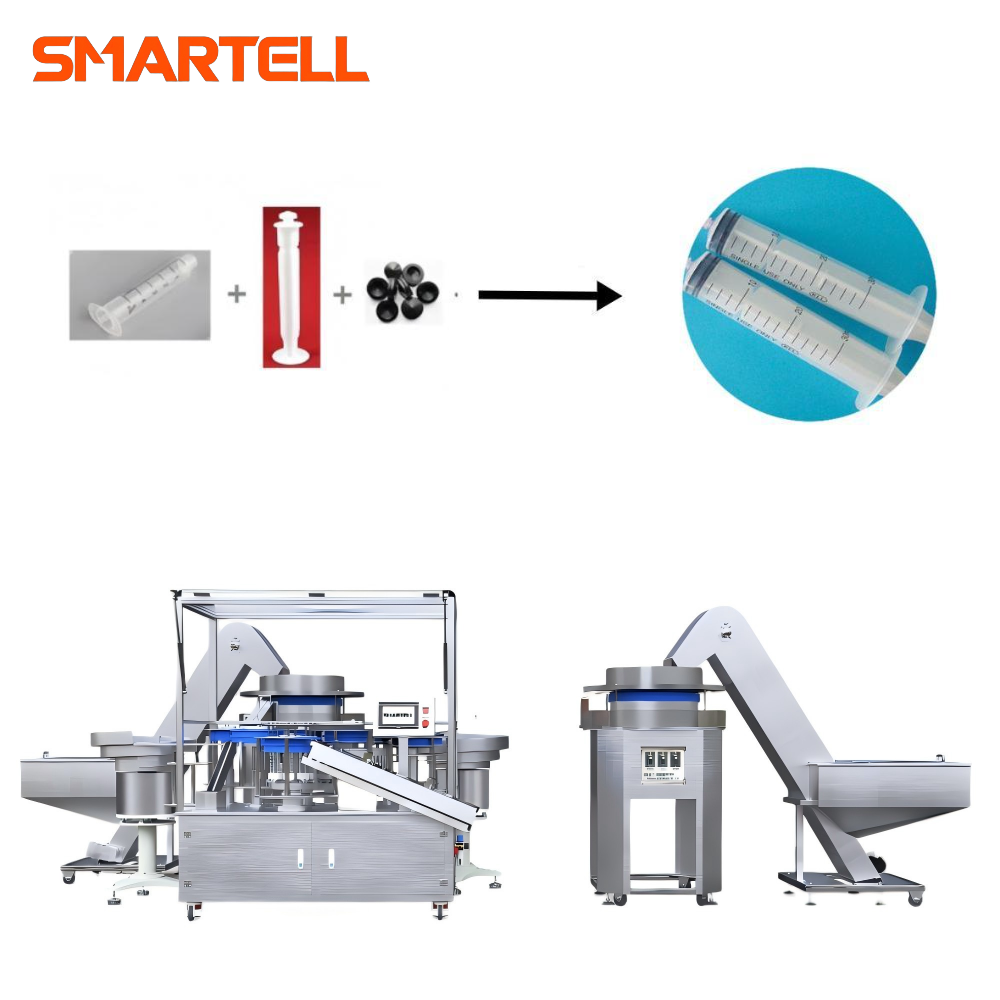 Ligne complète d'assemblage de corps de seringue, de piston et de joint