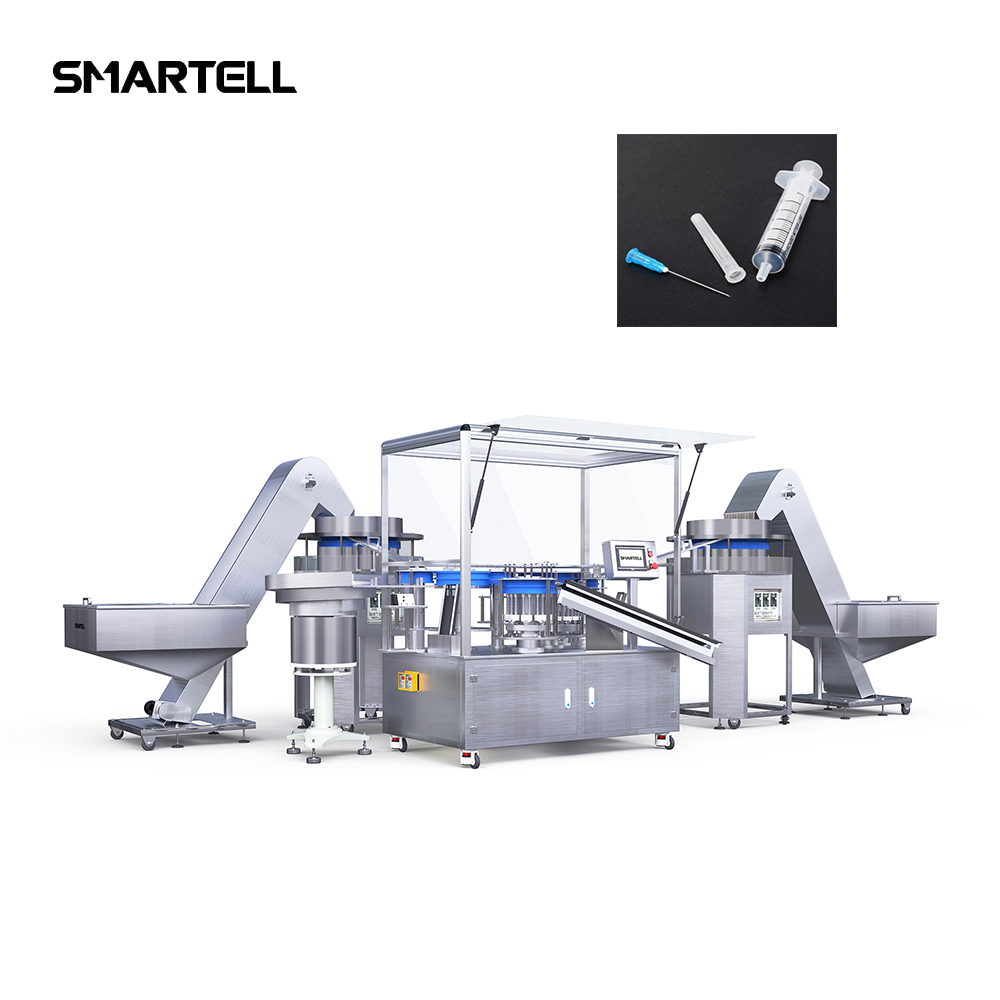 Machine d'assemblage automatique pour seringue jetable standard en 3 parties