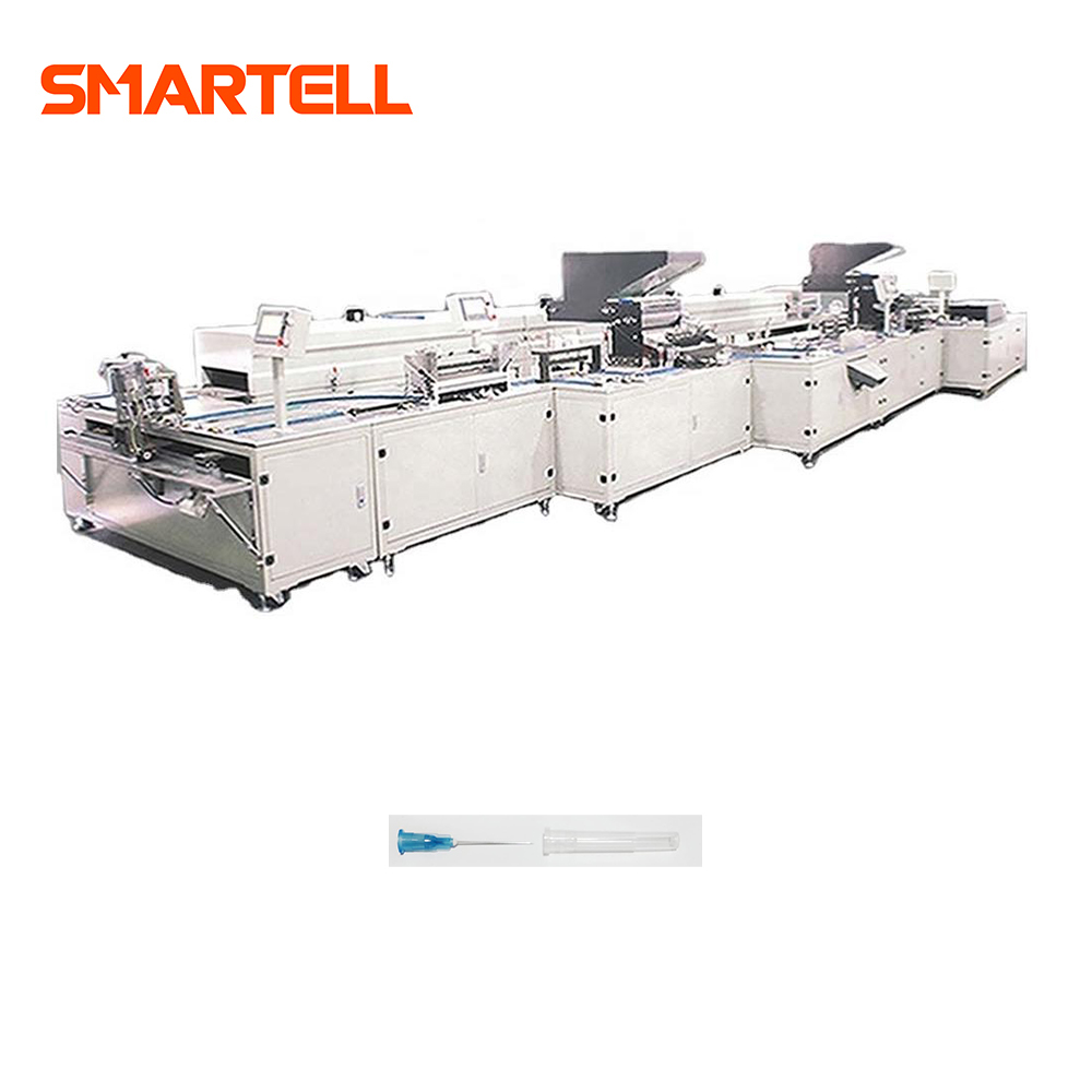 Machine d'assemblage de capuchon d'aiguille + moyeu d'aiguille + Tube d'aiguille en acier inoxydable SMT-3104 pour 18-27G