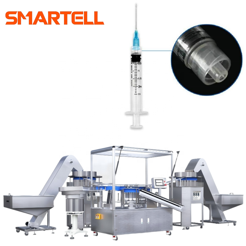 Machine d'assemblage de seringue à aiguille hypodémique, joint de piston de baril en 3 parties