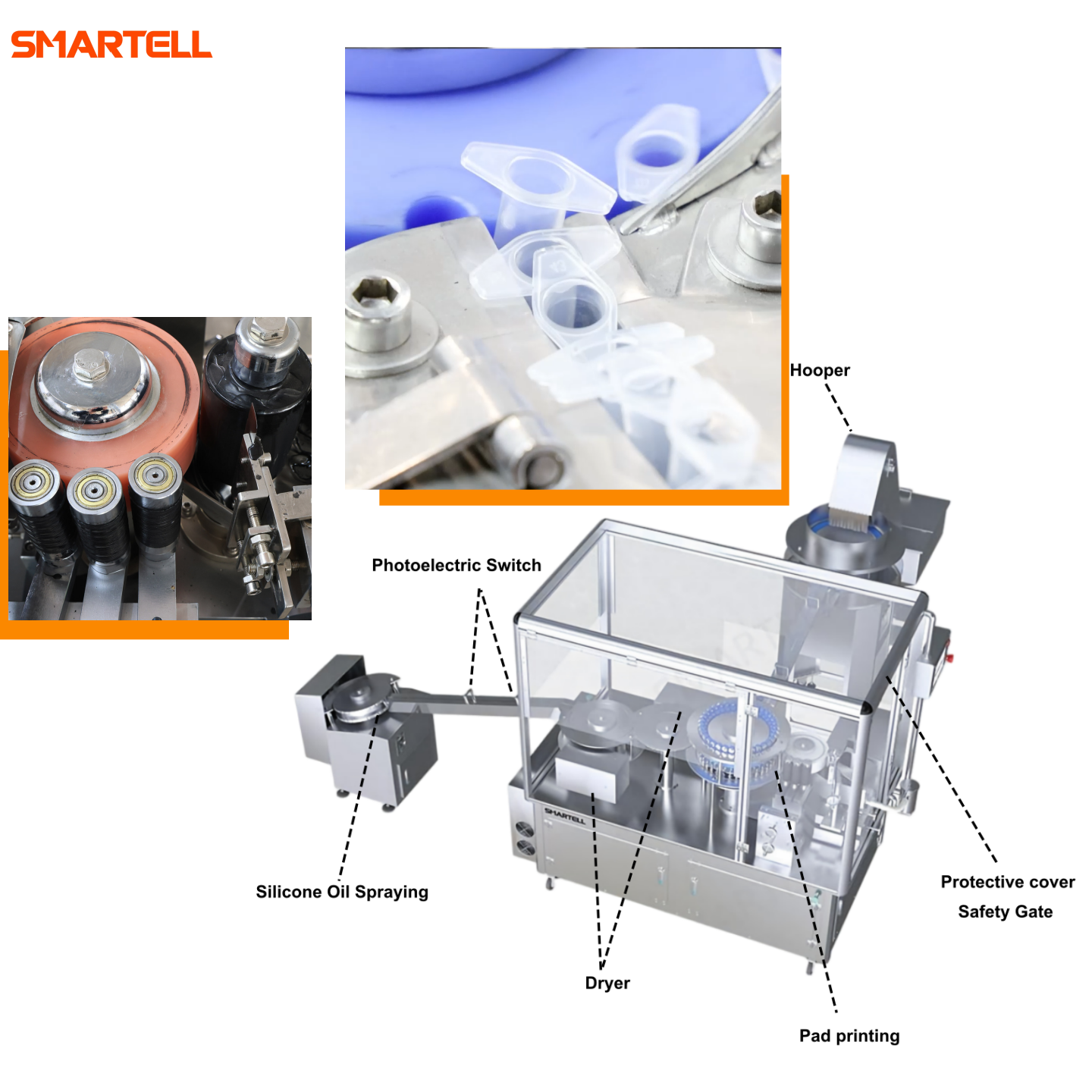 Machine de tampographie entièrement automatique de baril de seringue médicale 1ml