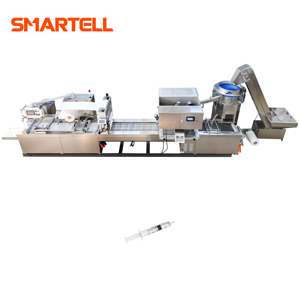 Ligne d'emballage facile de dispositif médical de contrôle de PLC de machine de conditionnement de boursouflure de seringue d'écran tactile d'opération